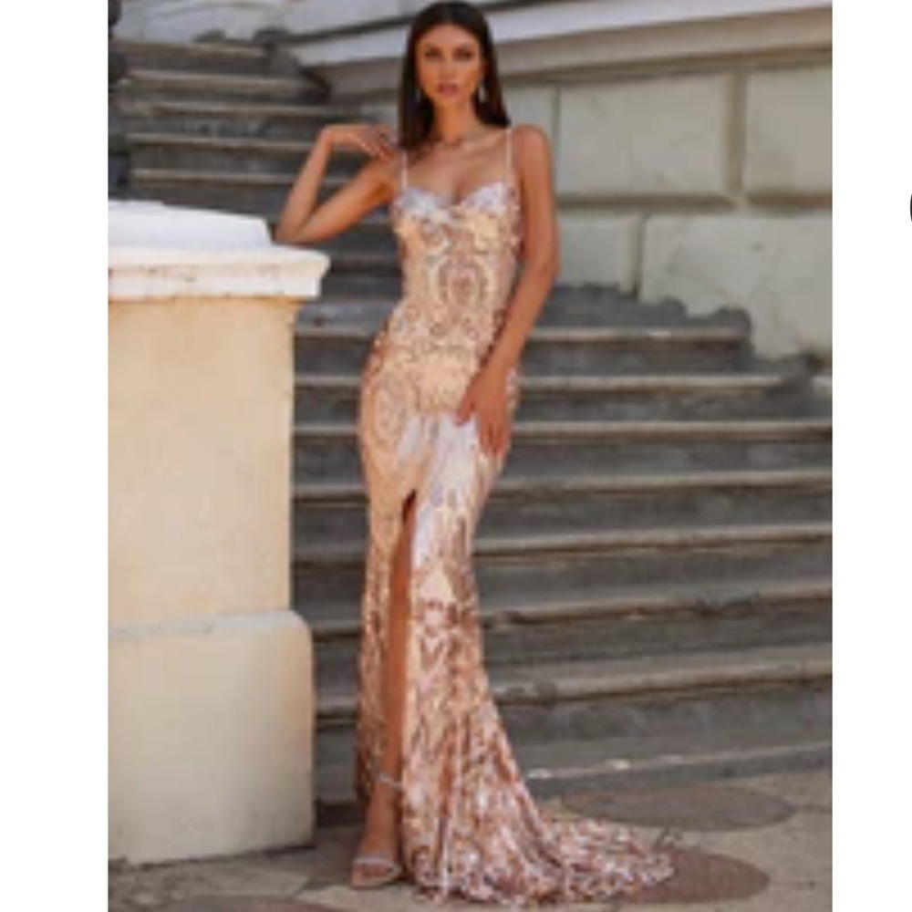 Alamour Yara Rose Gold Gown.  Never worn.  Custom made from Australia.